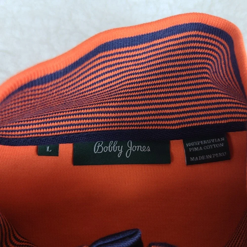Bobby Jones Sweater Mens Large Orange‎ Solid Quarter Zip Peruvian Pima Cotton